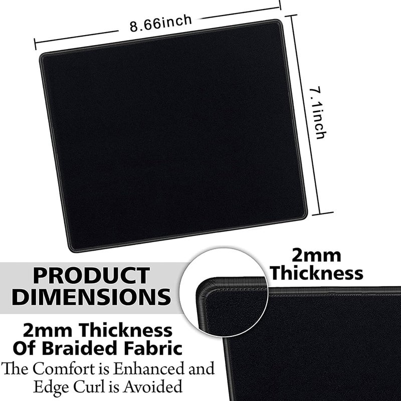 SaiTech IT 5 Pack 2mm Mouse Pad with Stitched Edges Non-Slip Rubber Base, Premium-Textured and Waterproof Mousepads Bulk, Mouse Pad for Computers, Laptop, Office & Home, 8.66 x 7.1 inch - Image 2